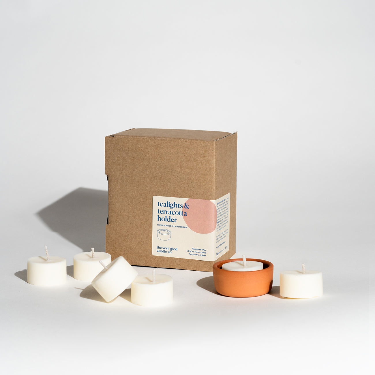 NAEBA Tealights & Terracotta Tealight Holder