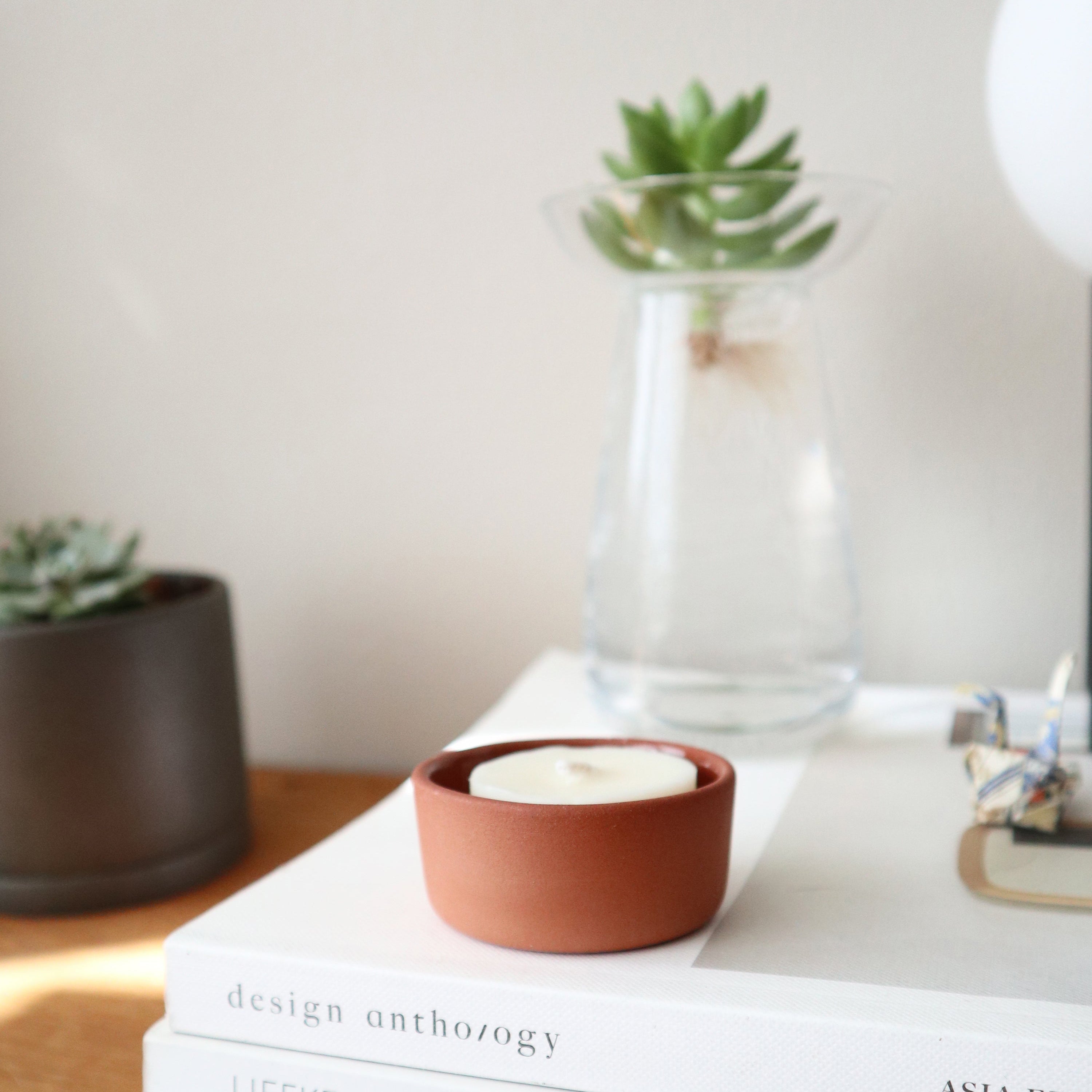 Terracotta Tealight Holder + Rapeseed Unscented Tealight