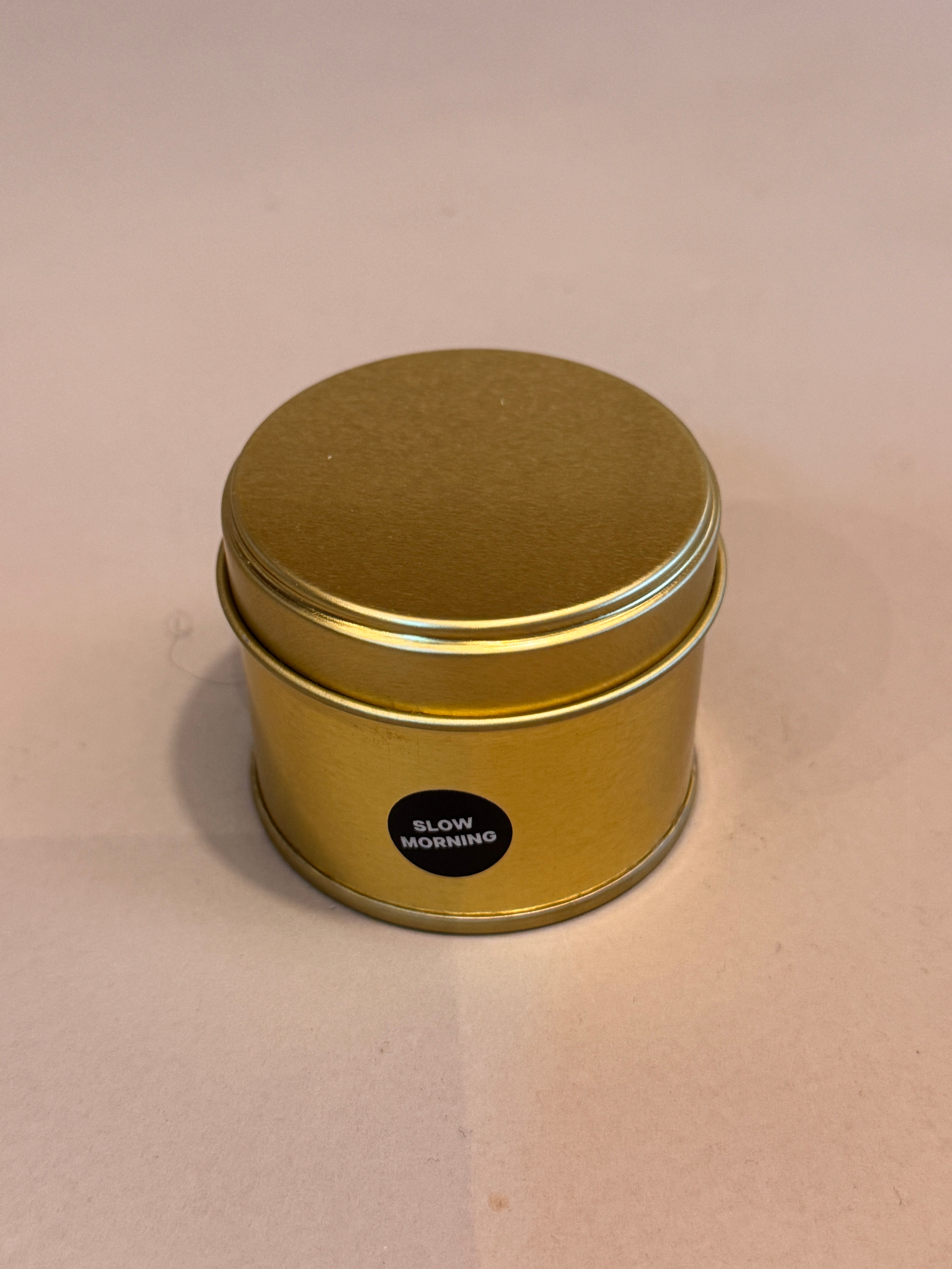 SLOW MORNING- SAMPLE TIN  Candle Travel Size 100ml 15-17 Hours
